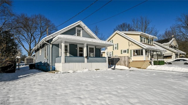 view of front of home featuring covered porch