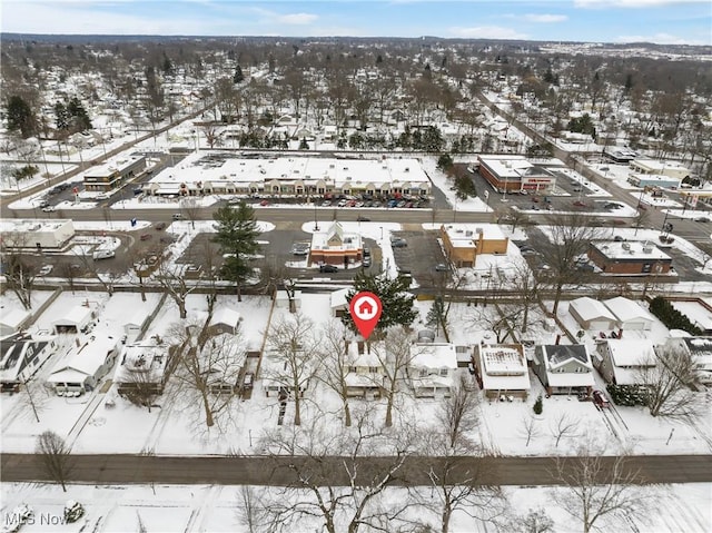 view of snowy aerial view