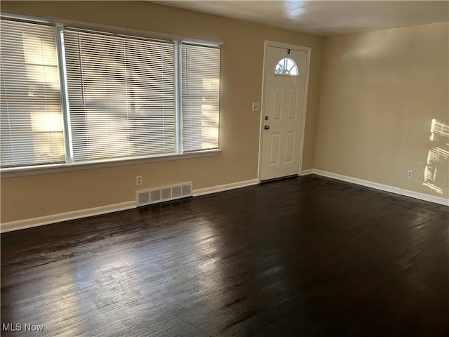 foyer featuring dark hardwood / wood-style floors