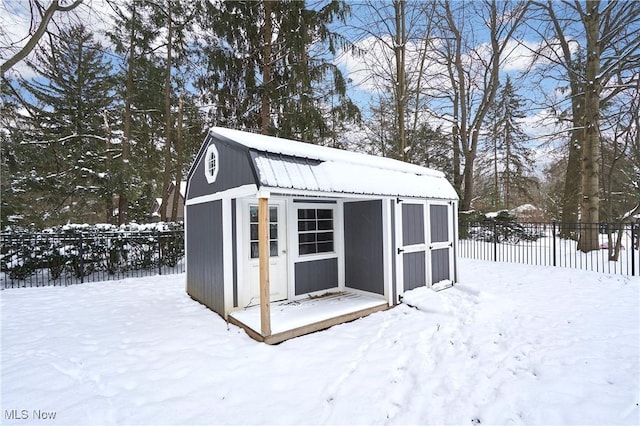 view of snow covered structure