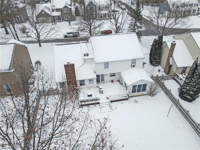 view of snowy aerial view