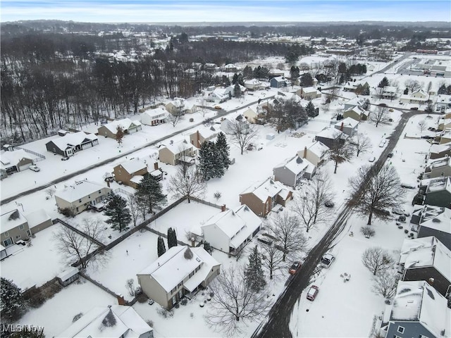 view of snowy aerial view