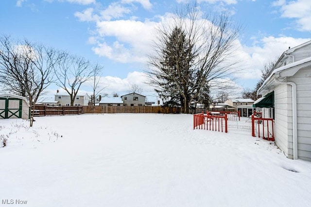 view of snowy yard