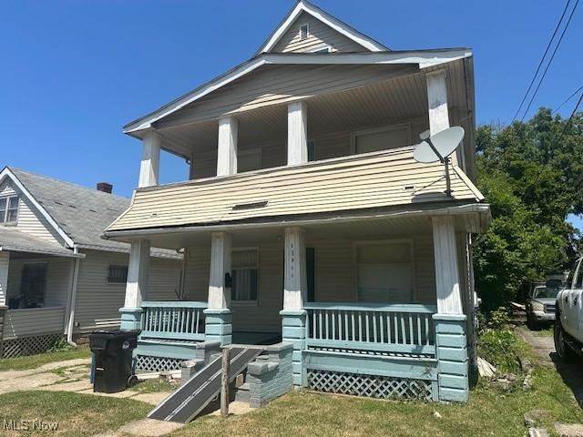 view of front of house with covered porch