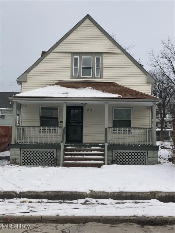 bungalow-style home featuring a porch