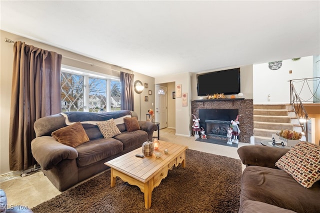 view of carpeted living room