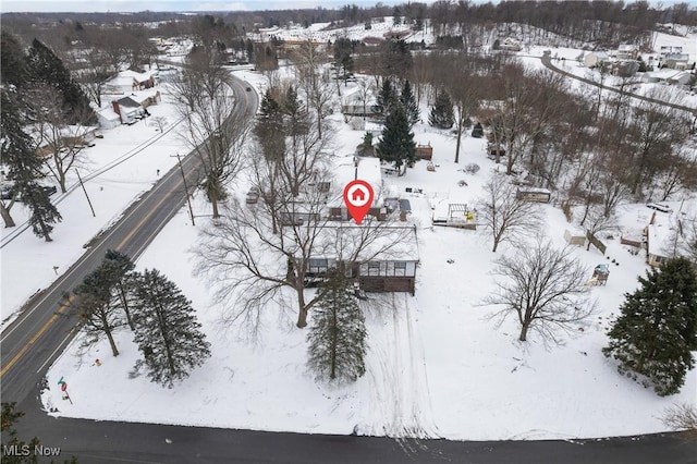 view of snowy aerial view