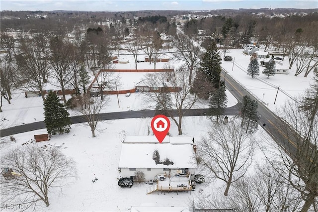 view of snowy aerial view