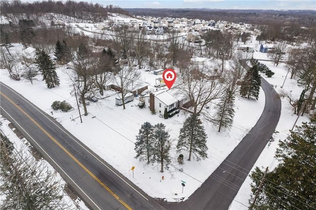 view of snowy aerial view