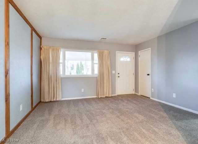 view of carpeted foyer