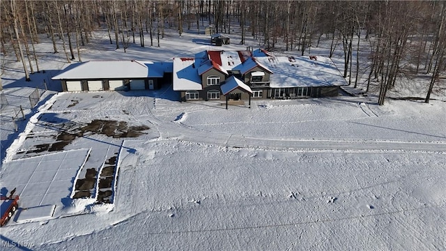 view of snowy aerial view