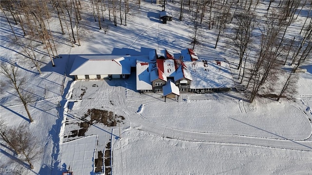 view of snowy aerial view