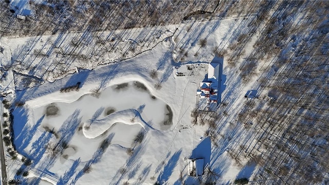 view of snowy aerial view