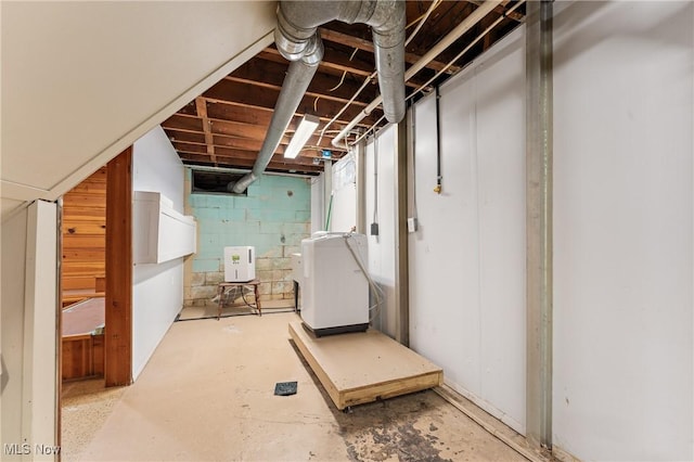 basement with washer / dryer