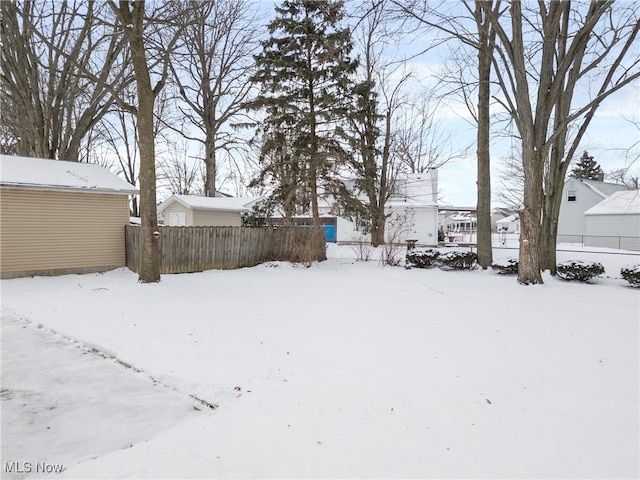 view of snowy yard