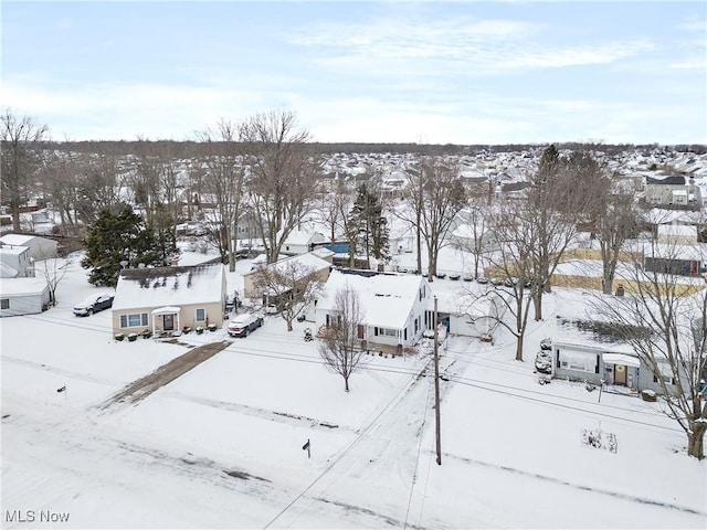 view of snowy aerial view