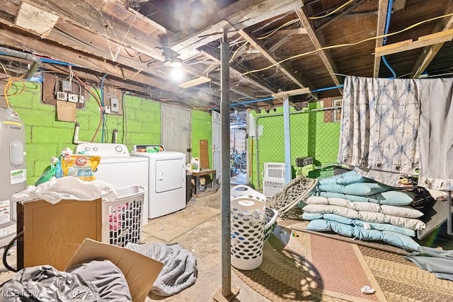 interior space featuring independent washer and dryer