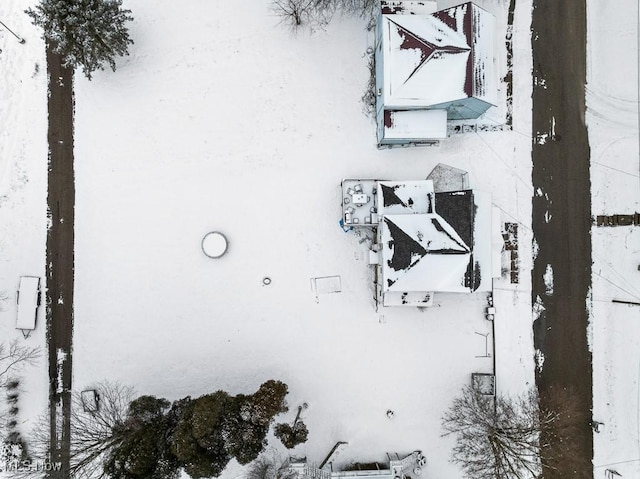 view of snowy aerial view