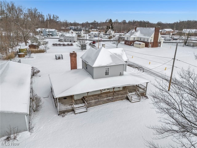 view of snowy aerial view