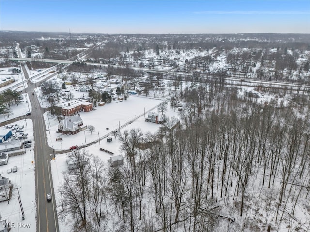 view of snowy aerial view