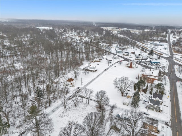 view of snowy aerial view