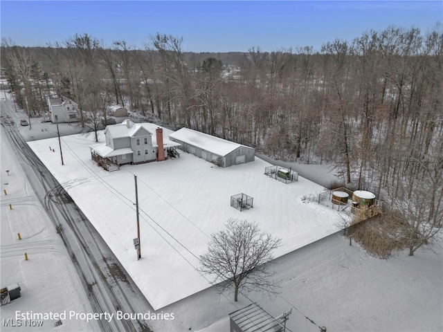 view of snowy aerial view