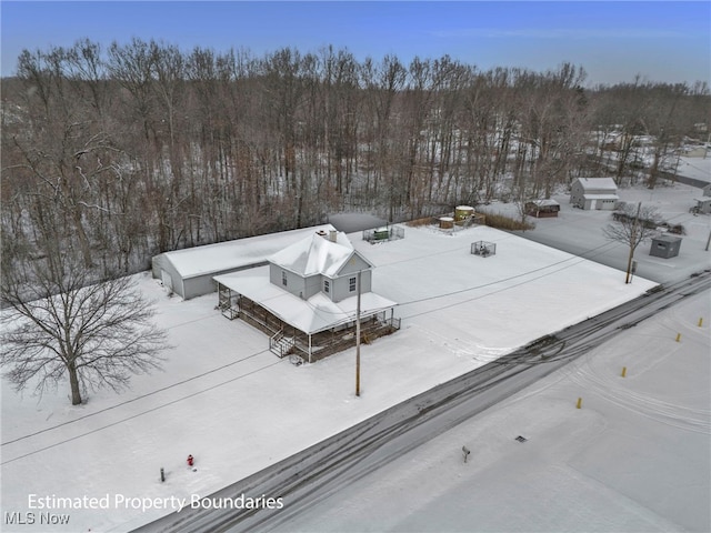 view of snowy aerial view