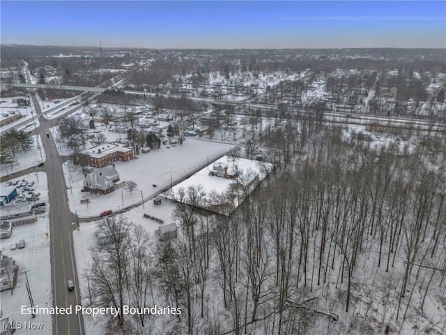 view of snowy aerial view