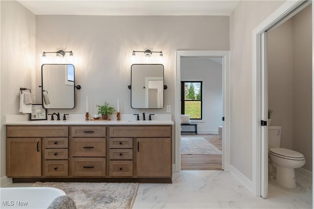 bathroom with vanity and toilet