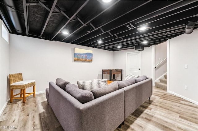 living room featuring wood-type flooring