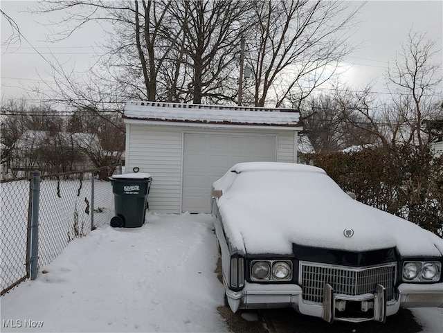 exterior space featuring a garage