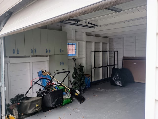 view of garage