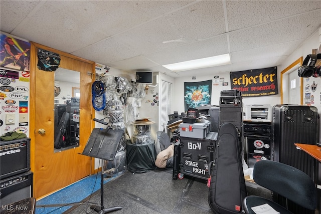 interior space featuring a paneled ceiling