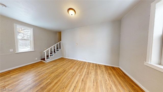 empty room featuring light hardwood / wood-style floors