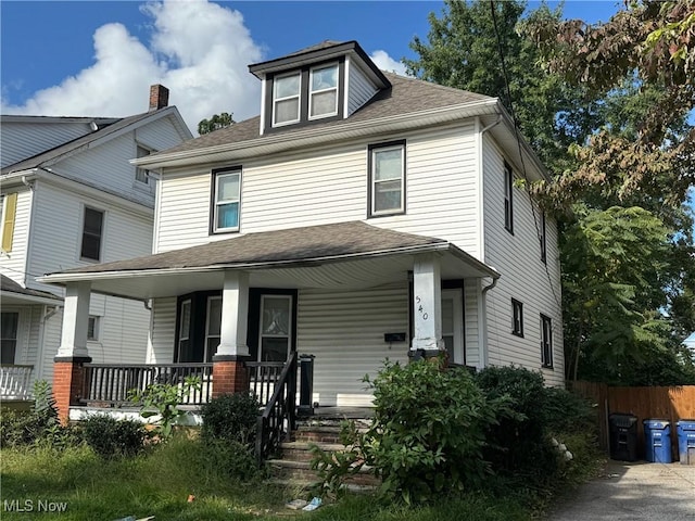 view of front of house with covered porch