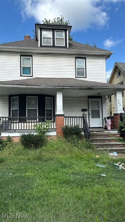 view of front facade featuring a porch