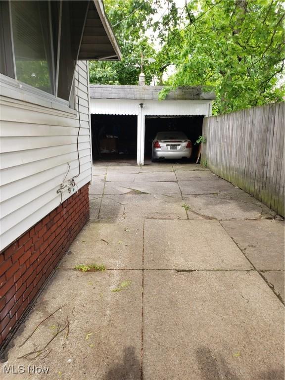 view of garage