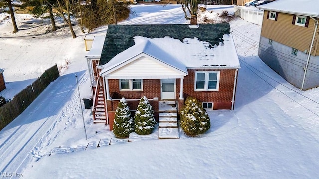 view of snowy aerial view