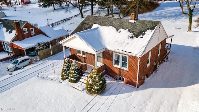 view of snowy aerial view