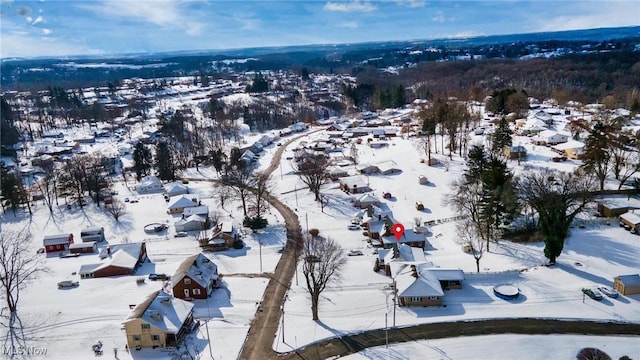 view of snowy aerial view