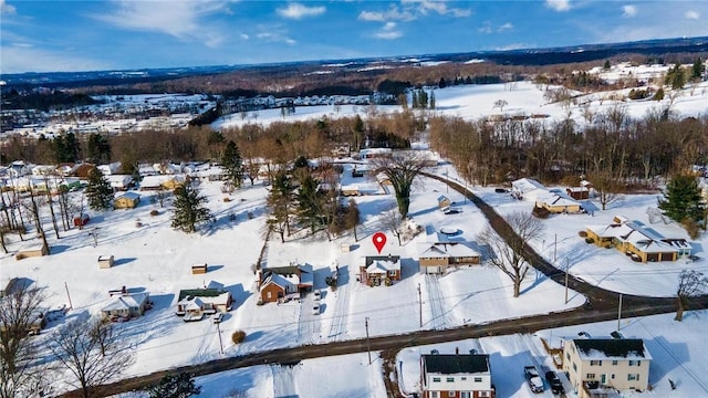 view of snowy aerial view