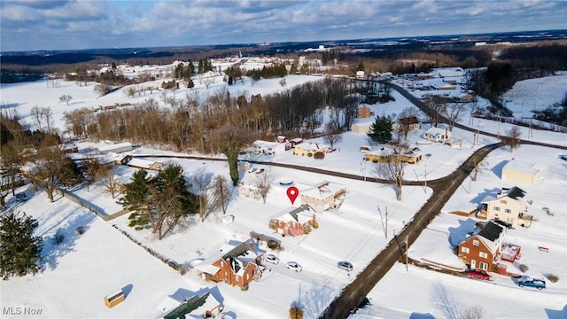 view of snowy aerial view