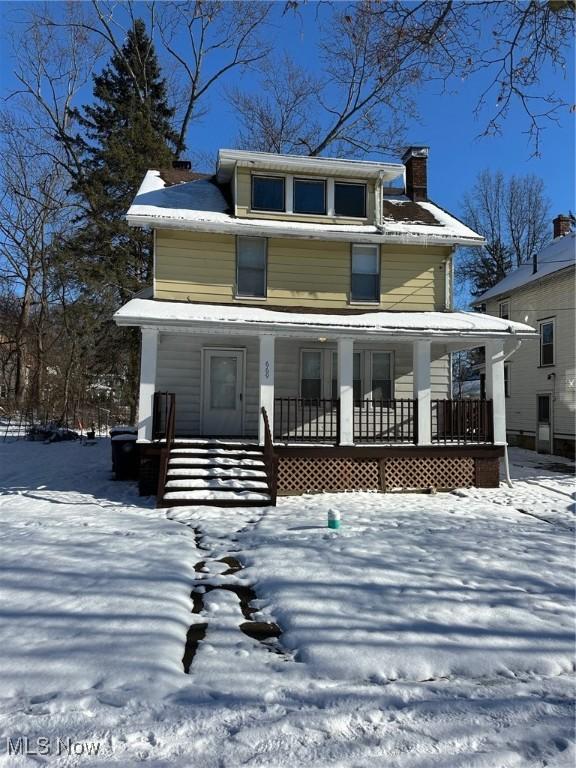 view of front of house with covered porch