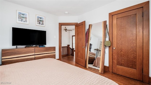 bedroom featuring wood-type flooring