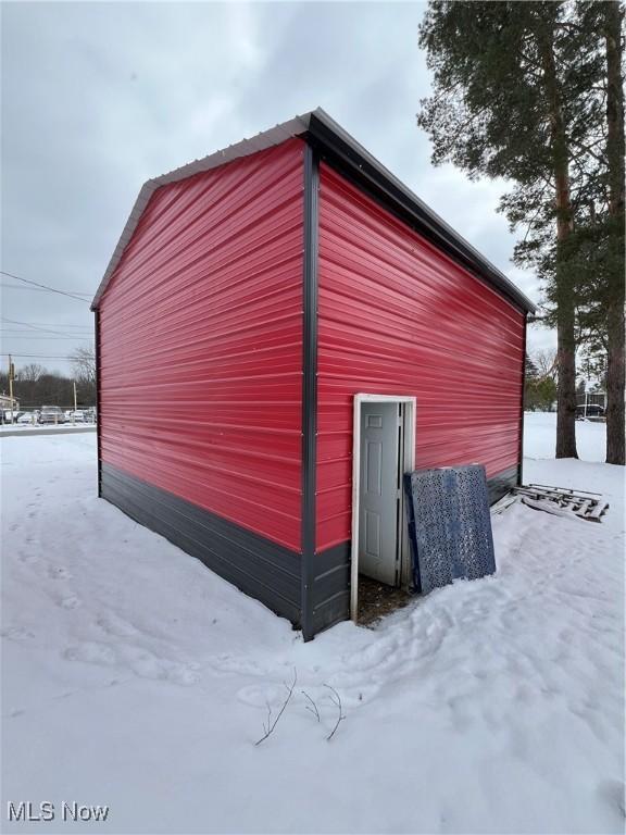 view of snowy exterior