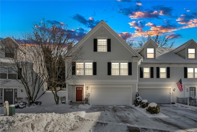 view of front of house with a garage