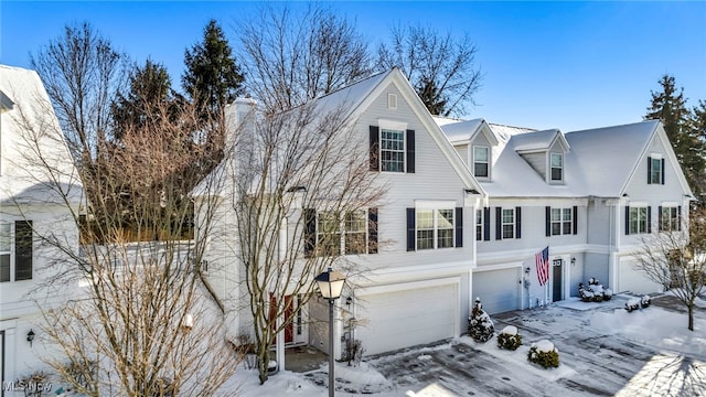 view of front of house with a garage