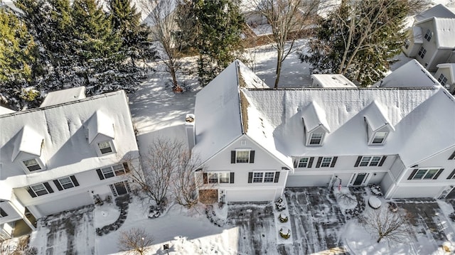 view of snowy aerial view