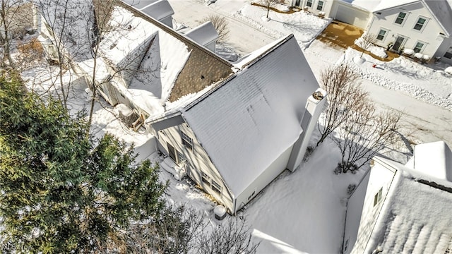 view of snowy aerial view