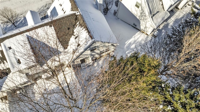 view of snowy aerial view